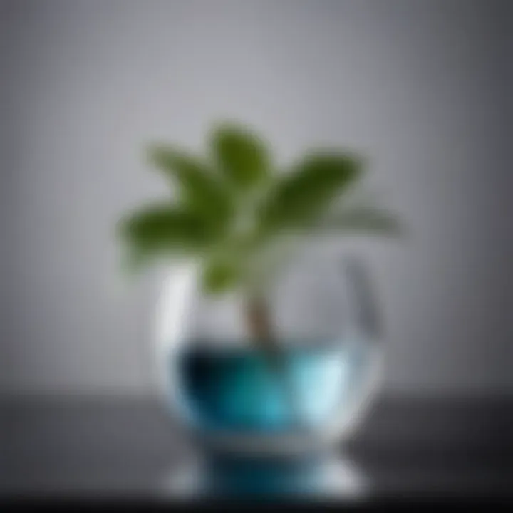 Chic glass pot displaying a minimalist style.