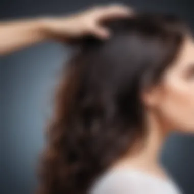 A soothing scene of a person using a comb to carefully detangle hair after slime removal.