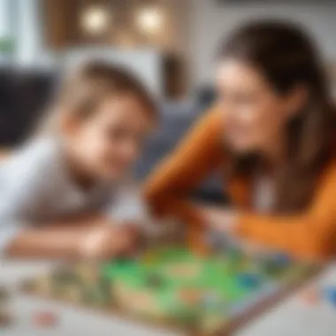 Parent and child enjoying a game together at home