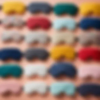 Various types of sleep masks arranged aesthetically