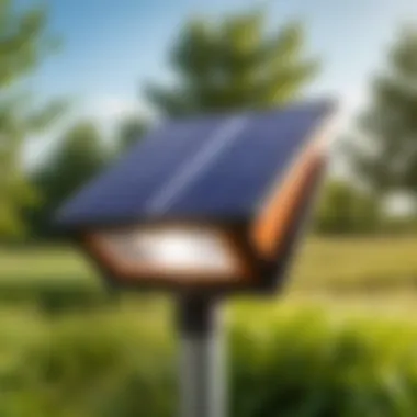 Close-up of a solar light showcasing its eco-friendly features