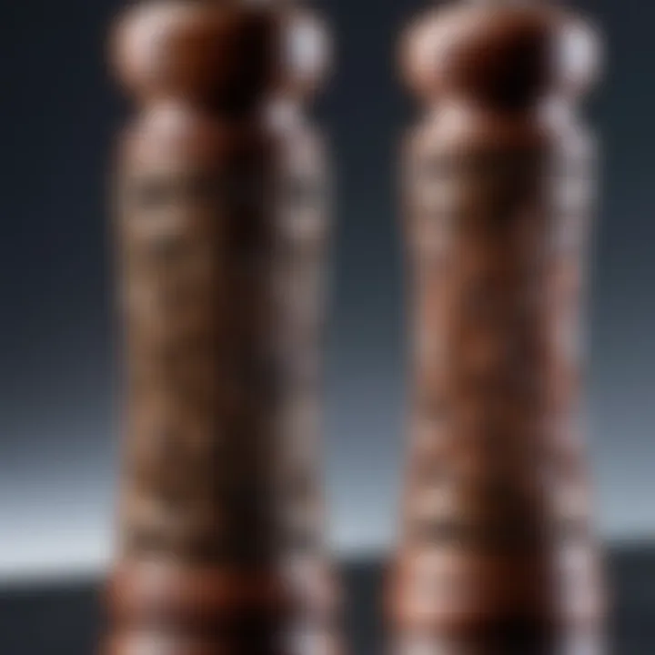 Elegant pepper mill showcasing intricate design