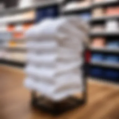 Towel folded elegantly for display in a store