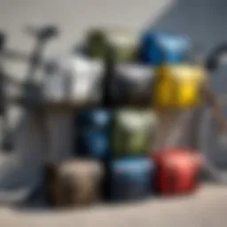 Different types of bicycle bags displayed