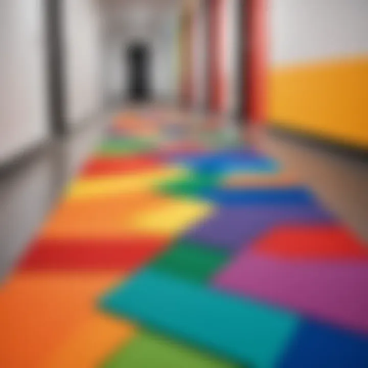 Colorful EVA mats enhancing hallway aesthetics