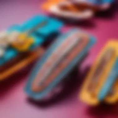 Close-up of hair clips on a vibrant background, highlighting their intricate details