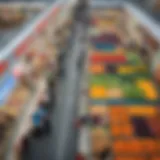 Aerial view of a bustling hypermarket in Moscow