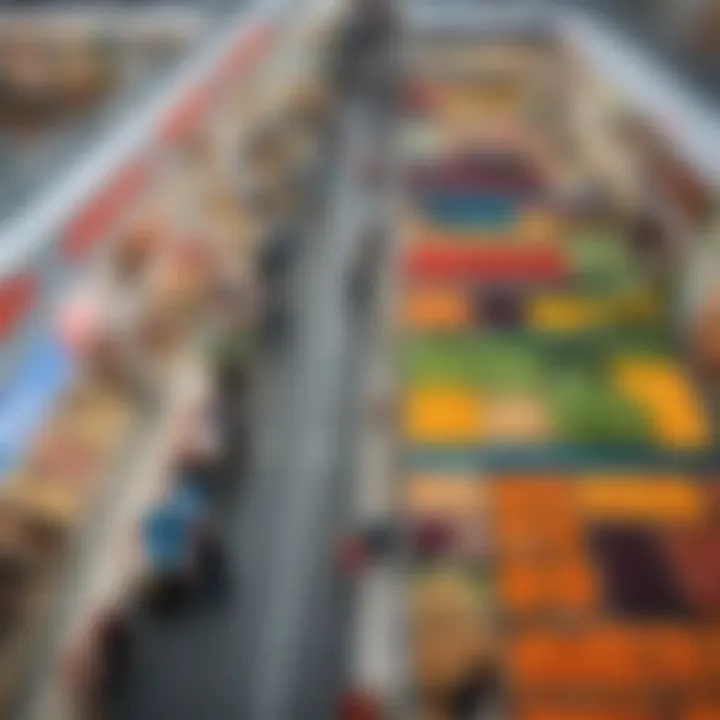 Aerial view of a bustling hypermarket in Moscow