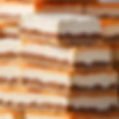 Luxurious close-up of Kinder Milk Bars showcasing layers and textures