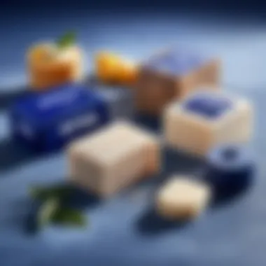 Ingredients of Nivea soap displayed artistically