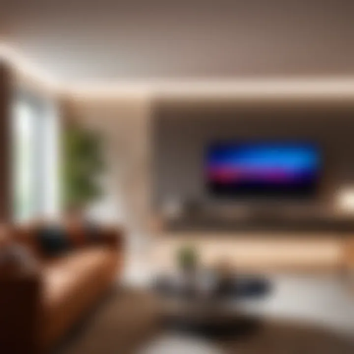 Philips smart lighting system in a modern living room