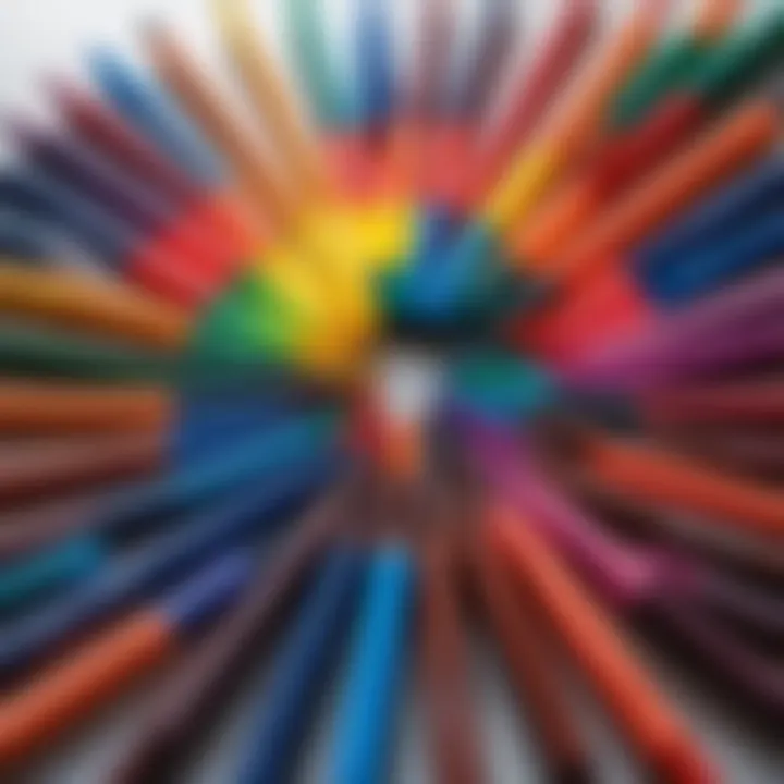 An artistic creation made using a selection of 50-color markers demonstrating their potential.