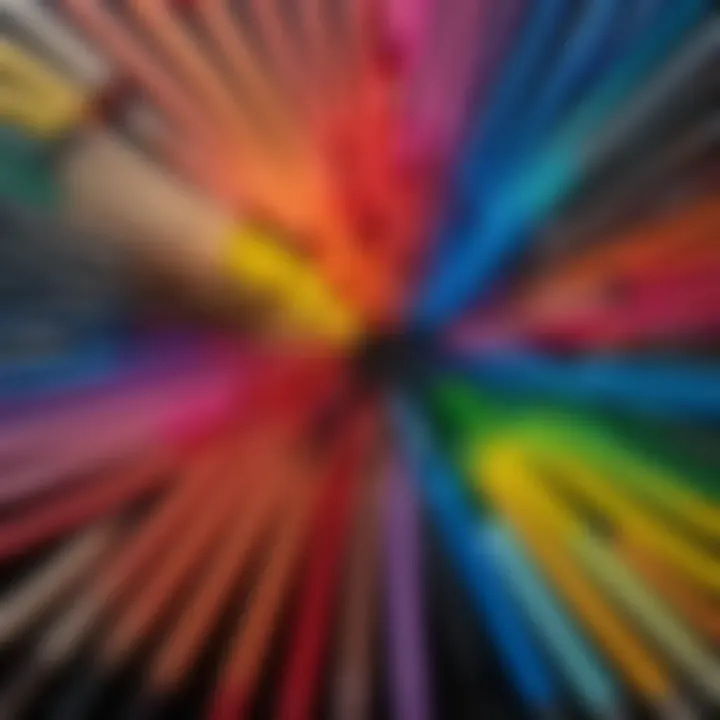 A vibrant array of 50-color markers showcasing their variety and brightness.