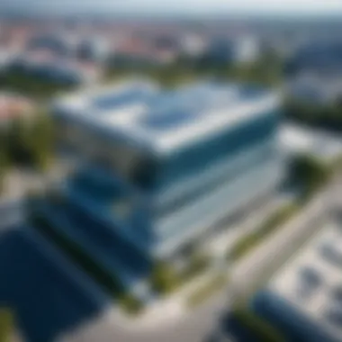 Aerial view of Pasabahce Bank's headquarters showcasing its modern architectural design.