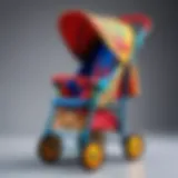 Intricate design of a puppet stroller showcasing vibrant colors and unique features