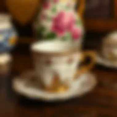 Vintage cup and saucer reflecting historical cultural significance