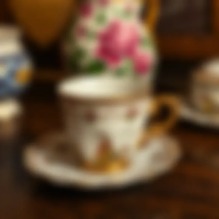 Vintage cup and saucer reflecting historical cultural significance