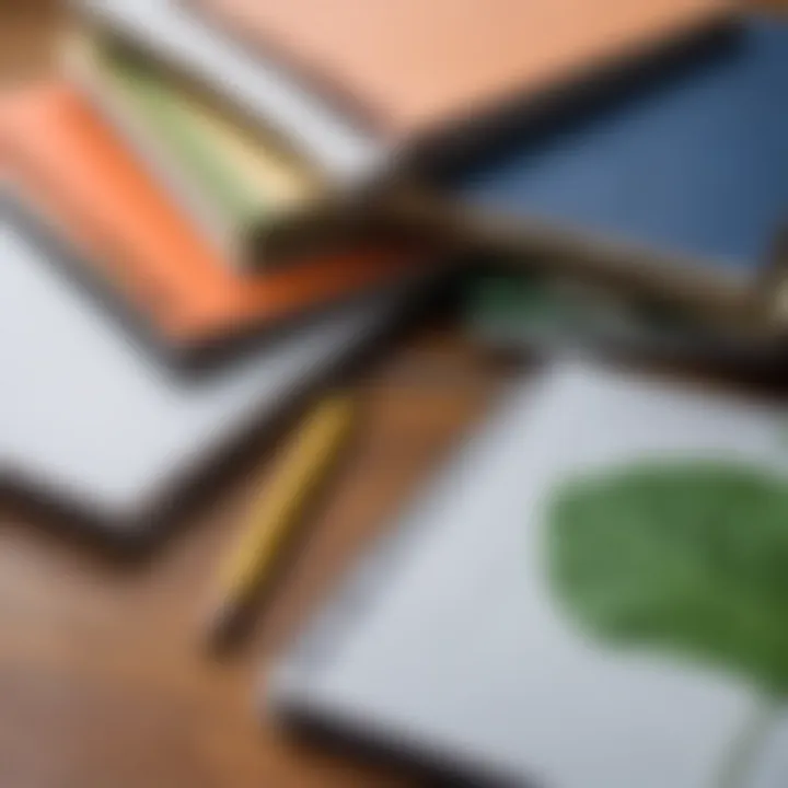 A selection of eco-friendly notebooks emphasizing sustainability