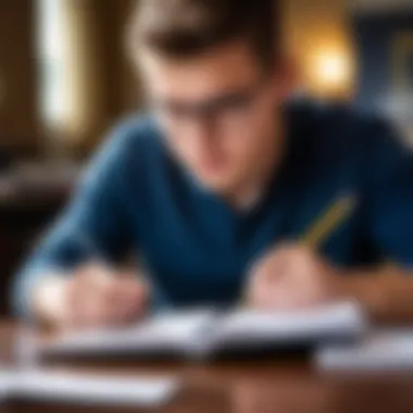 A student engaged in note-taking with a well-organized notebook