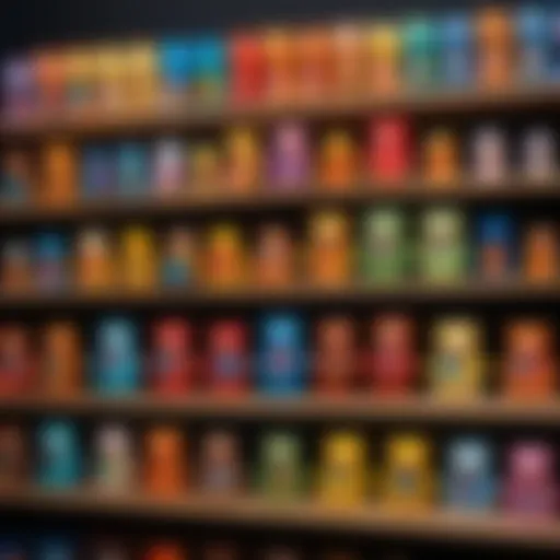 Colorful Malyshariki toys displayed on a shelf
