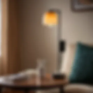 USB-charging light fixture in a cozy living room