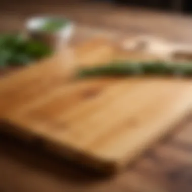 Bamboo cutting board displaying eco-friendly materials in culinary settings