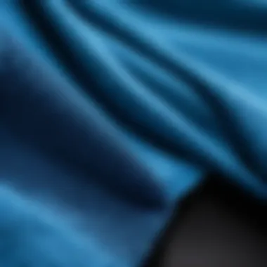 Close-up of fabric texture of a blue sweater