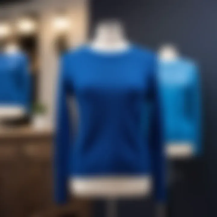 Stylish blue sweater on a mannequin