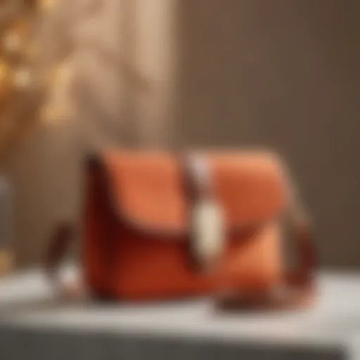 Stylish crossbody cloth bag displayed against a chic backdrop