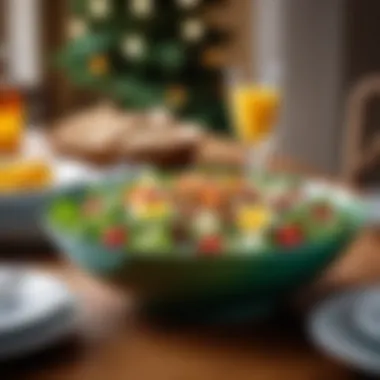 Stylish salad bowl set enhancing a festive table setting