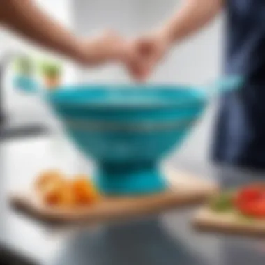 Innovative Design of a Foldable Colander Foldable colander showcasing innovative design