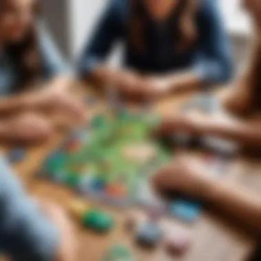 Group of friends playing a board game together