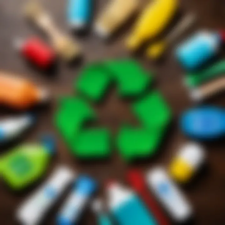 Eco-friendly symbols representing the environmental impact of cleaning products.