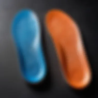 Close-up of gel insoles showcasing material and texture