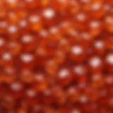 Close-up of gelatin granules highlighting their texture and clarity