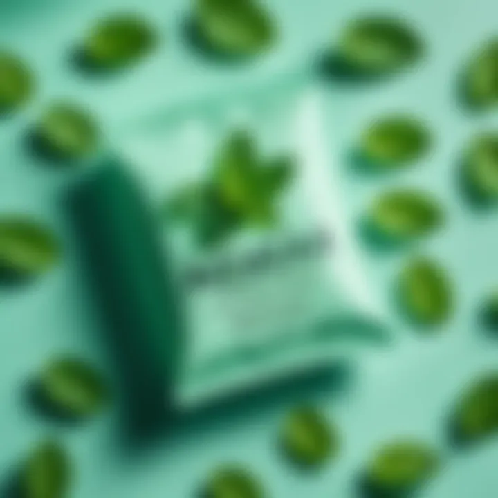 Packaging of mint gum showcasing brand identity