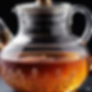 Close-up of a glass teapot highlighting craftsmanship