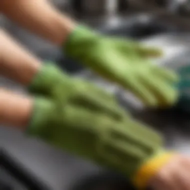 Gloves in various practical uses