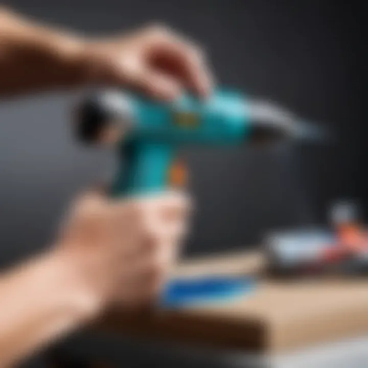 Glue gun in action