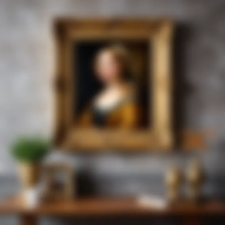 Elegant golden frame showcasing a classic painting