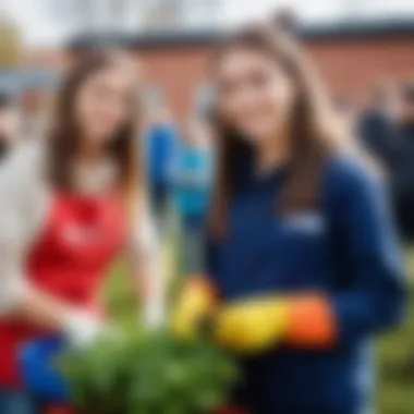 Local youth participating in community service