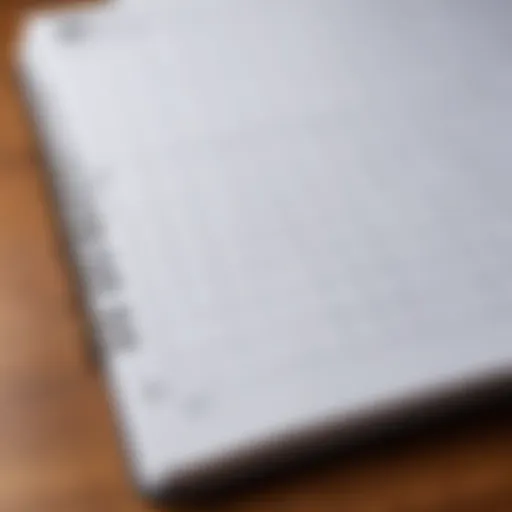 Detailed view of a grid notebook showcasing its layout and quality