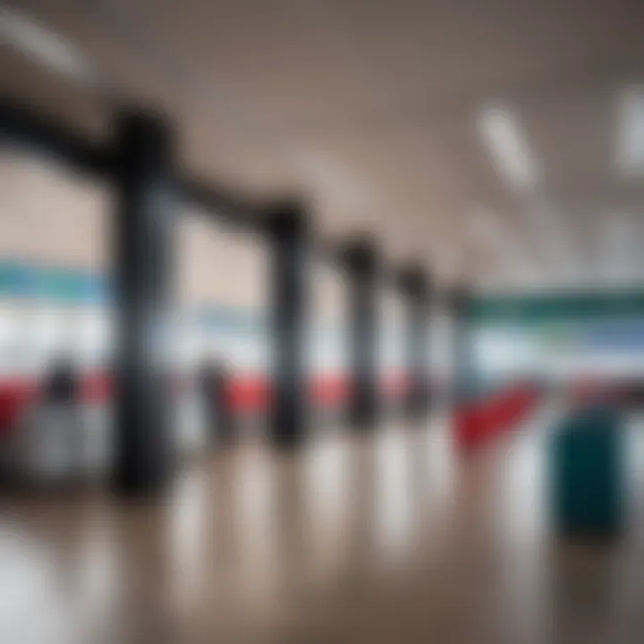 Interior layout of Guryevsk bus station with waiting areas and ticket counters