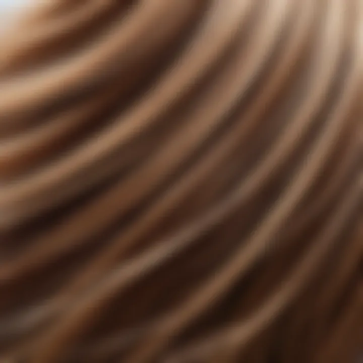 Close-up of healthy hair strands reflecting light