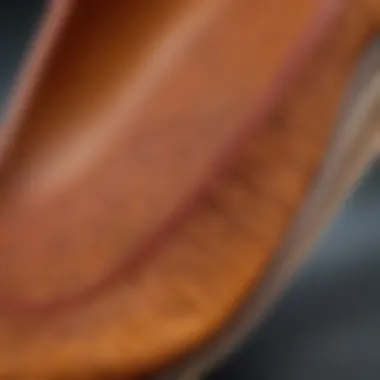 Detailed view of a half-sole showcasing its construction and material.