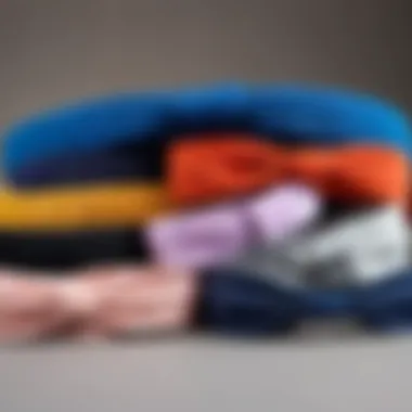 Close-up of different materials used in headbands