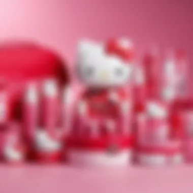 Colorful array of Hello Kitty cosmetic products