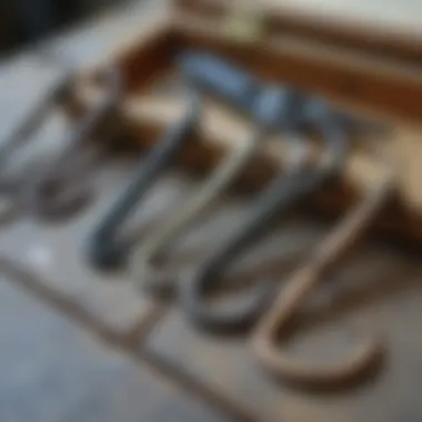 Variety of lace hook types displayed for selection