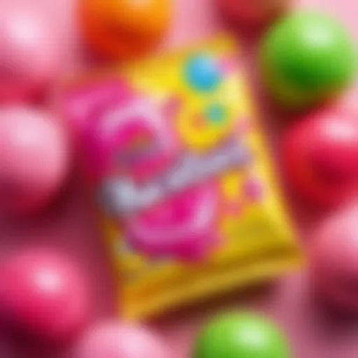 Close-up of vibrant Hubba Bubba gum packaging