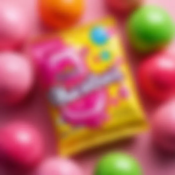 Close-up of vibrant Hubba Bubba gum packaging